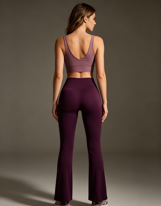 Flare Leggings for Women with Pockets&High Waisted