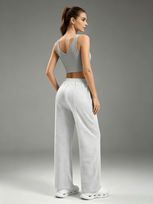 SINOPHANT Adjustable Wide Leg Sweatpants with Pockets