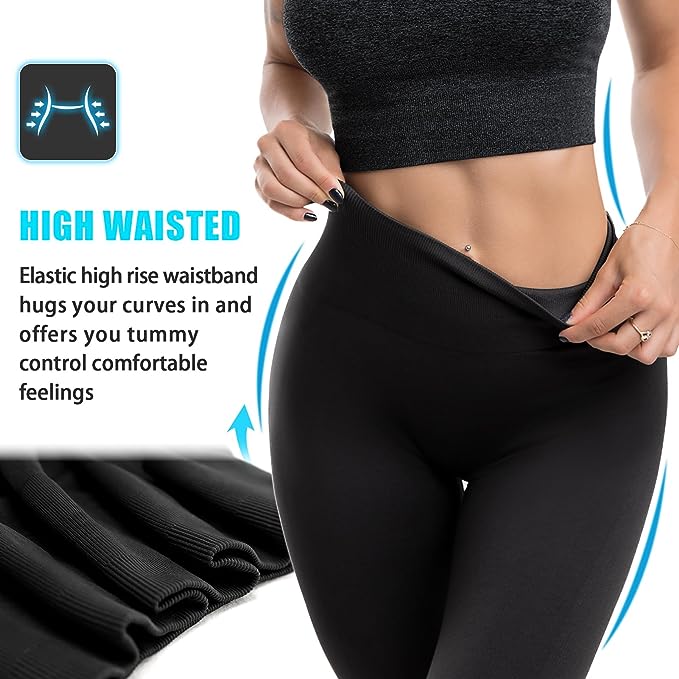 SINOPHANT Sports Leggings, Women's High Waist, Scrunch Butt Push Up Leggings, Seamless Elastic Yoga Trousers