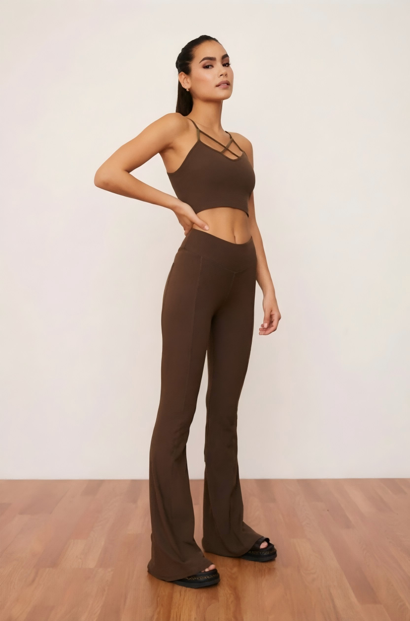 SINOPHANT Elara High Waisted Flare Leggings with Pockets
