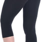Women's High Waist 3/4 Leggings Opaque Black for Sports Gym Yoga