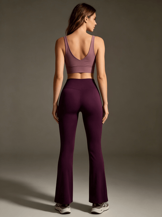 SINOPHANT Elara High Waisted Flare Leggings with Pockets