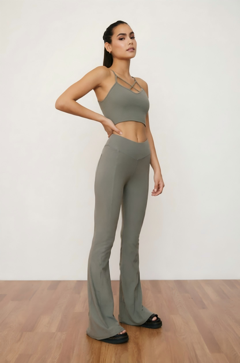 SINOPHANT Elara High Waisted Flare Leggings with Pockets