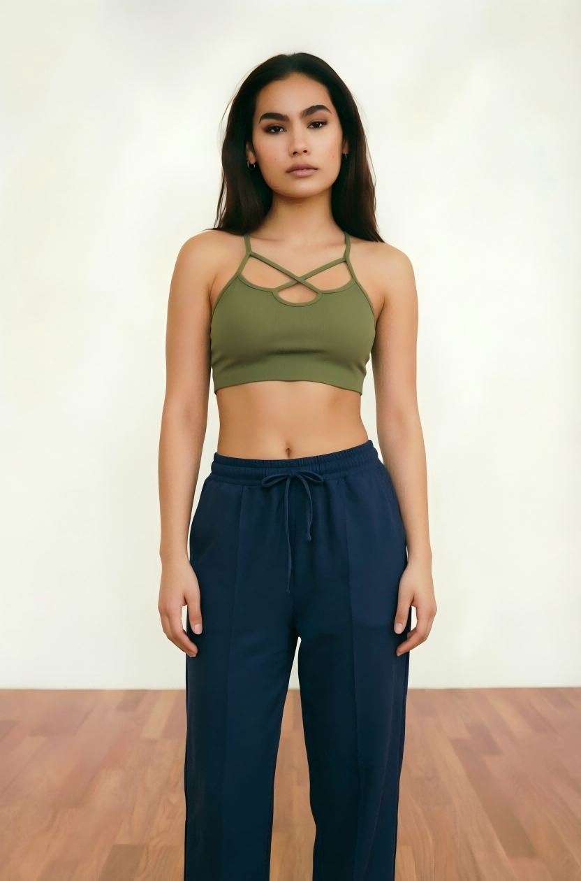 SINOPHANT Adjustable Wide Leg Sweatpants with Pockets