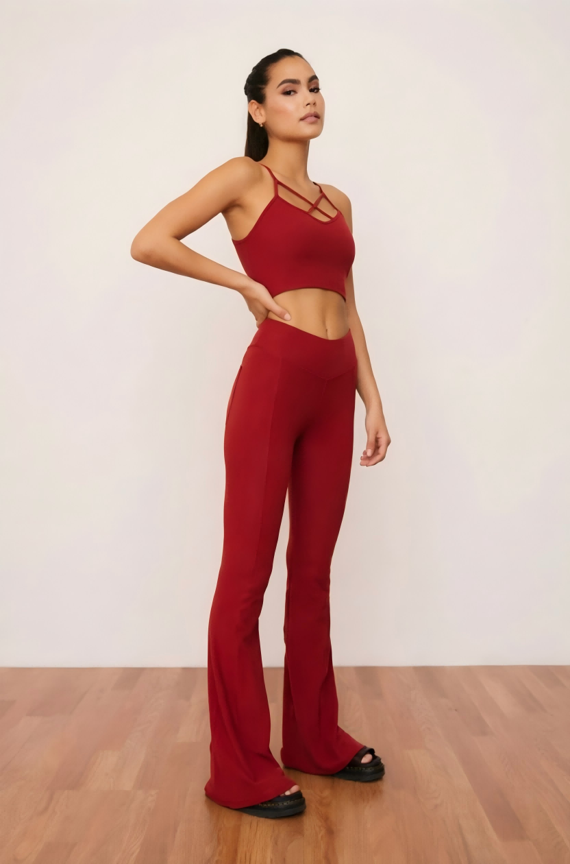 SINOPHANT Elara High Waisted Flare Leggings with Pockets