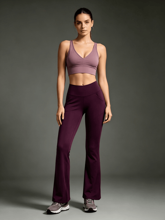 SINOPHANT Elara High Waisted Flare Leggings with Pockets