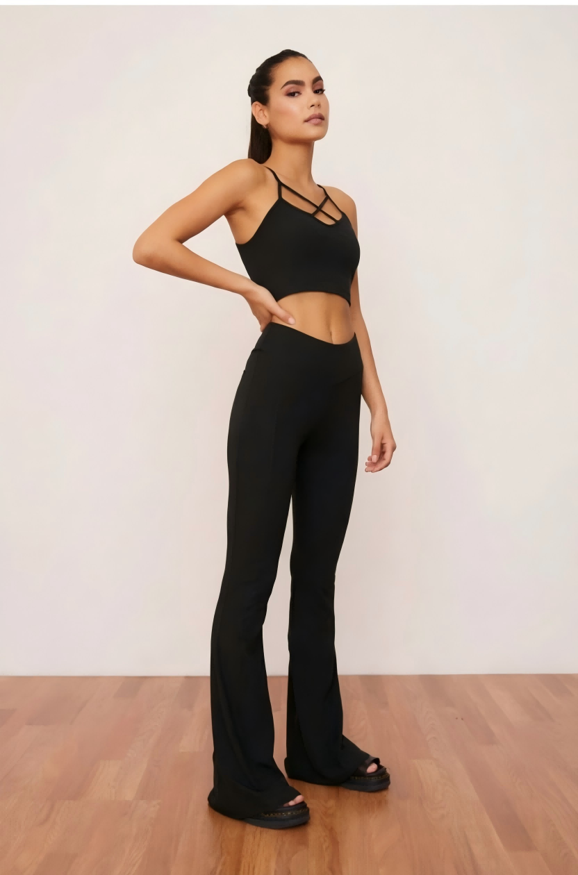 SINOPHANT Elara High Waisted Flare Leggings with Pockets