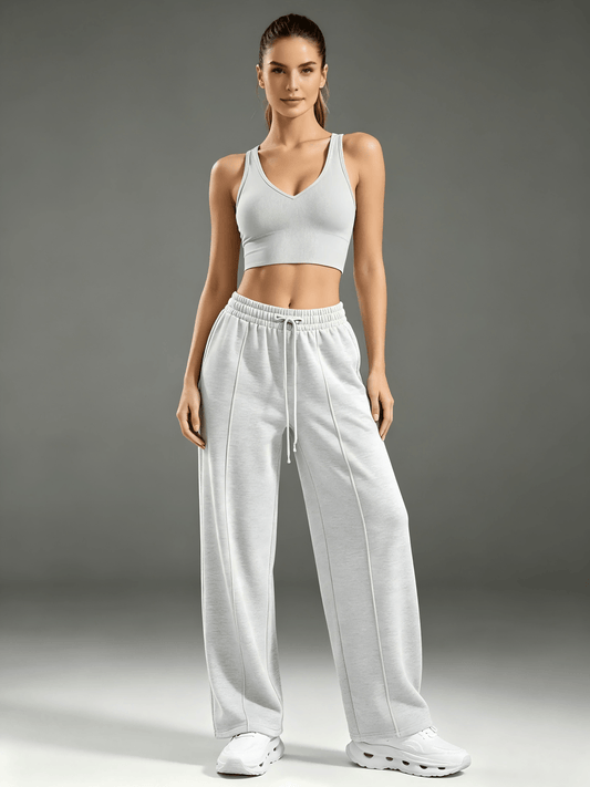 SINOPHANT Adjustable Wide Leg Sweatpants with Pockets