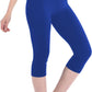 Women's High Waist 3/4 Leggings Opaque Black for Sports Gym Yoga