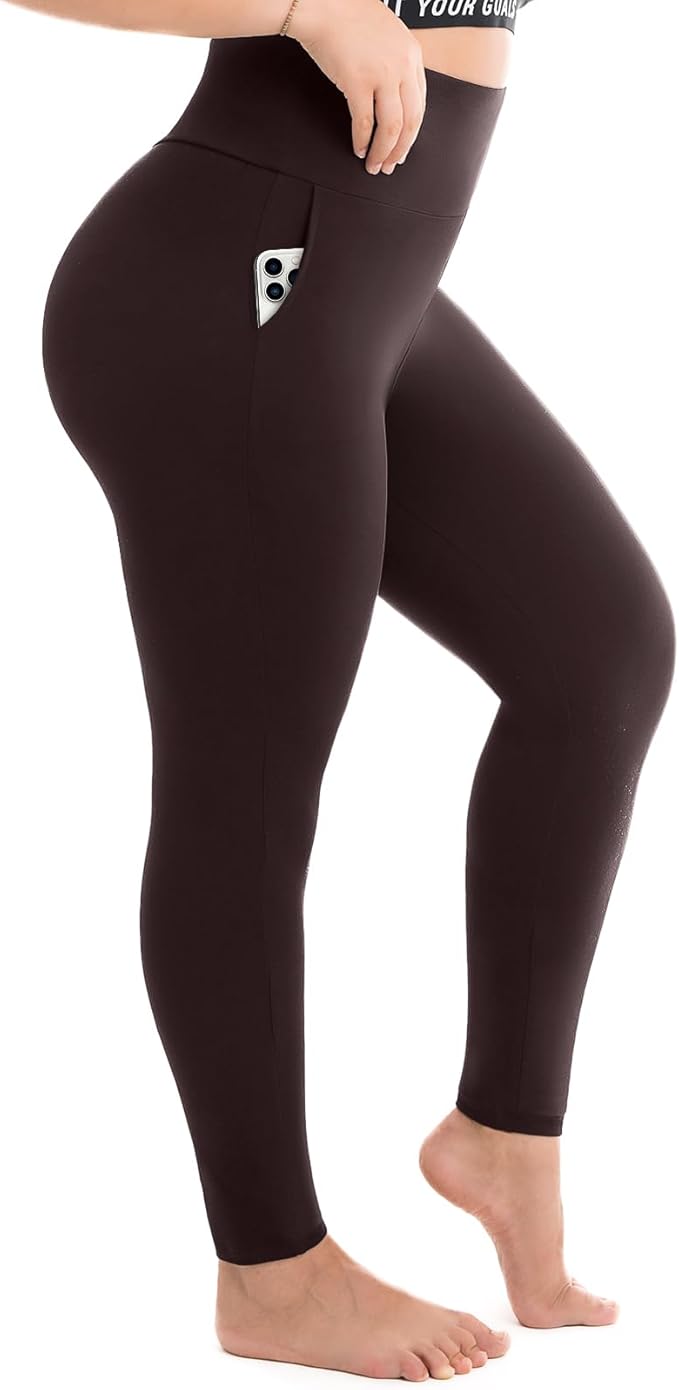 SINOPHANT Plus Size Leggings for Women with Pockets,Women's High Waisted Stretchy XXL-4XL Leggings for Gym Workout