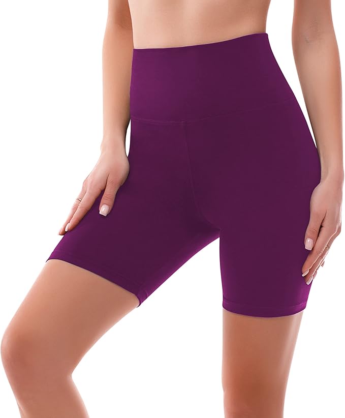 SINOPHANT High Waisted Women Biker Shorts - 6” Buttery Soft Elastic Tummy Control Shorts for Gym, Yoga, Workout
