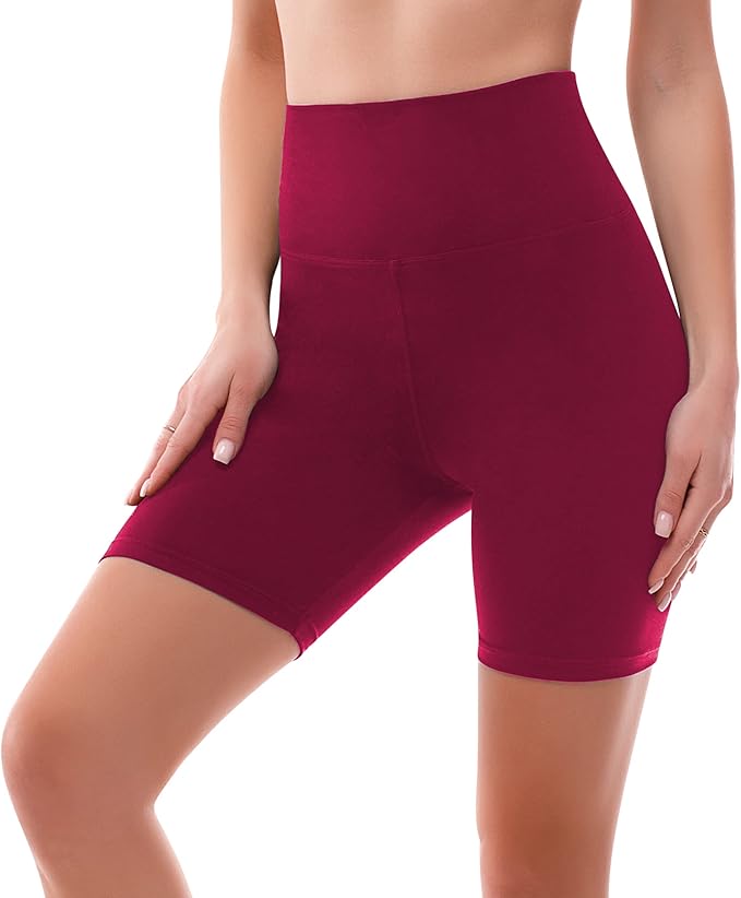 SINOPHANT High Waisted Women Biker Shorts - 6” Buttery Soft Elastic Tummy Control Shorts for Gym, Yoga, Workout
