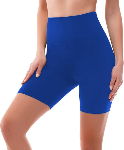 SINOPHANT High Waisted Women Biker Shorts - 6” Buttery Soft Elastic Tummy Control Shorts for Gym, Yoga, Workout