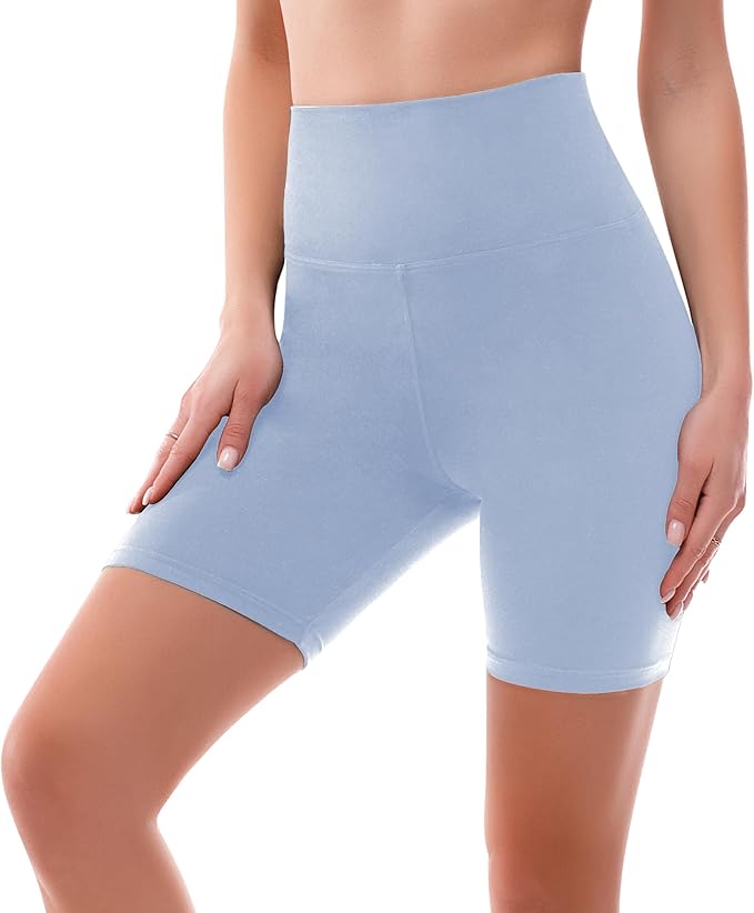 SINOPHANT High Waisted Women Biker Shorts - 6” Buttery Soft Elastic Tummy Control Shorts for Gym, Yoga, Workout