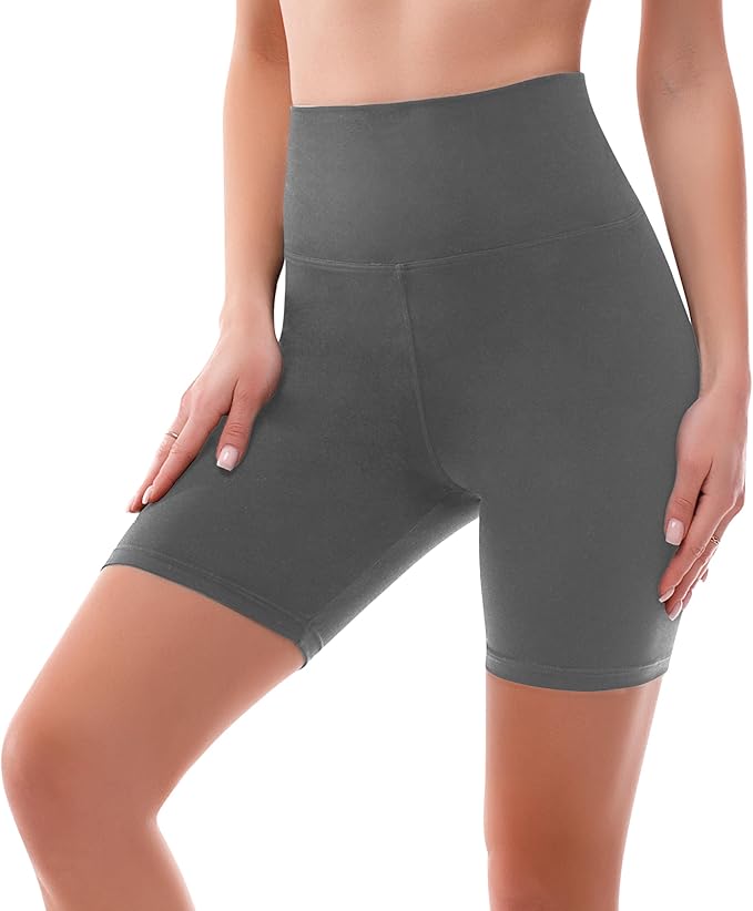 SINOPHANT High Waisted Women Biker Shorts - 6” Buttery Soft Elastic Tummy Control Shorts for Gym, Yoga, Workout