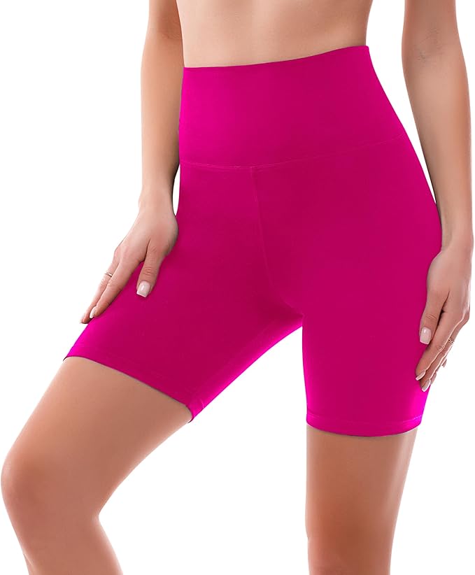 SINOPHANT High Waisted Women Biker Shorts - 6” Buttery Soft Elastic Tummy Control Shorts for Gym, Yoga, Workout