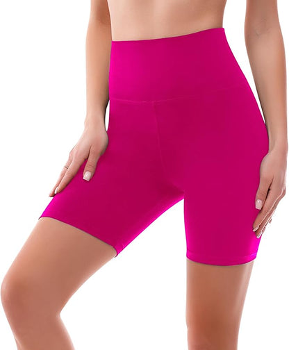 SINOPHANT High Waisted Women Biker Shorts - 6” Buttery Soft Elastic Tummy Control Shorts for Gym, Yoga, Workout