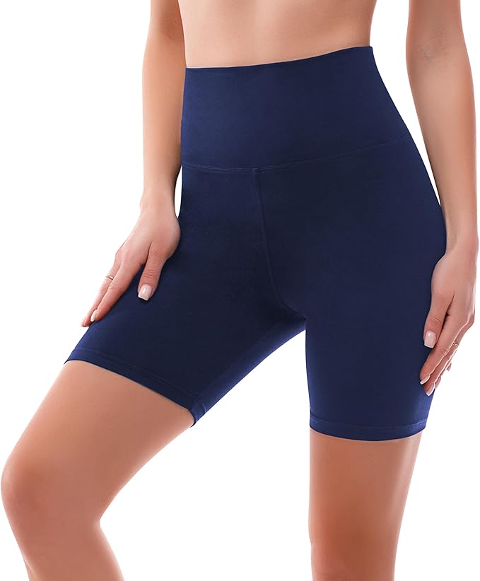 SINOPHANT High Waisted Women Biker Shorts - 6” Buttery Soft Elastic Tummy Control Shorts for Gym, Yoga, Workout