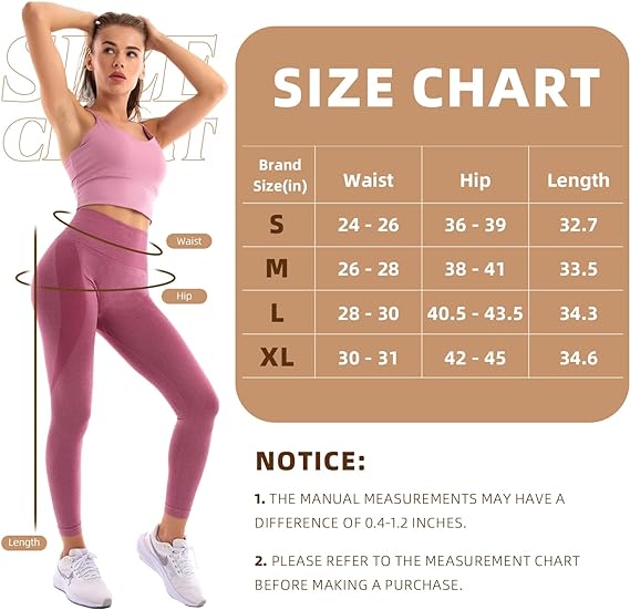 SINOPHANT Seamless Leggings for Women Smile Contour Workout Gym Activewear Tummy Control High Waist Yoga Pants
