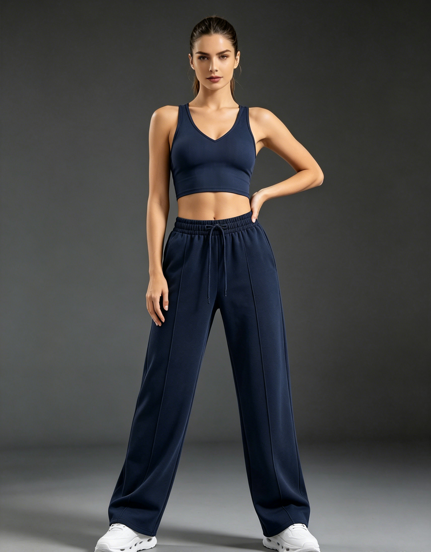 SINOPHANT Adjustable Wide Leg Sweatpants with Pockets