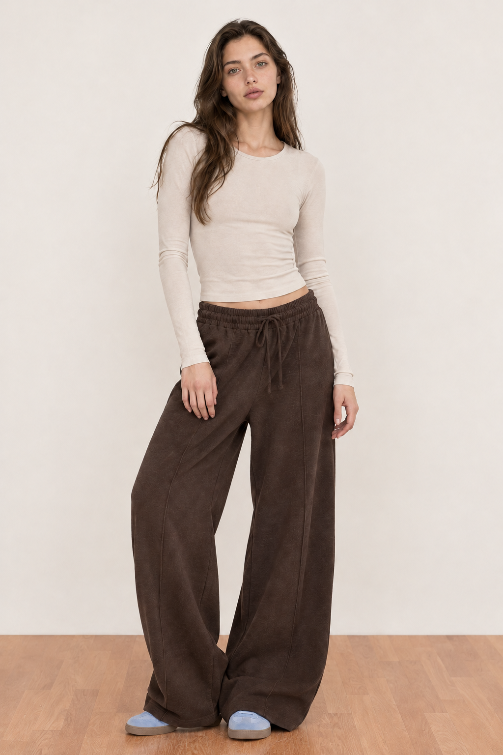 SINOPHANT Adjustable Wide-Leg Sweatpants with Pockets
