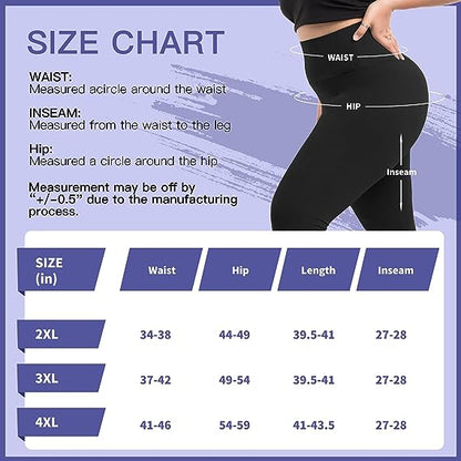 High Waist Plus Size Leggings for Women, Buttery Soft Plus Size Leggings