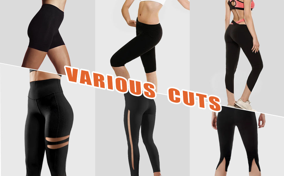 Cuttable Leggings with Inside Pocket for Women，High Waisted Tummy Control Soft Slim Workout Leggings