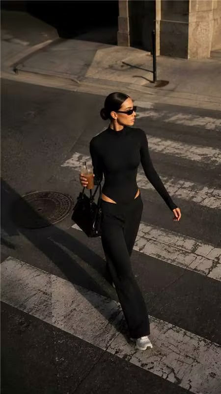 SINOPHANT Turtleneck Long Sleeve Bodysuit