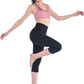 Women's High Waist 3/4 Leggings Opaque Black for Sports Gym Yoga