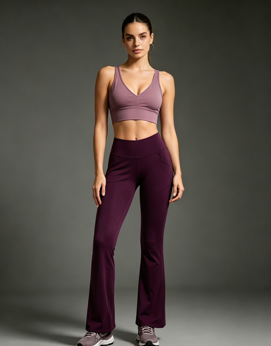 Flare Leggings for Women with Pockets&High Waisted