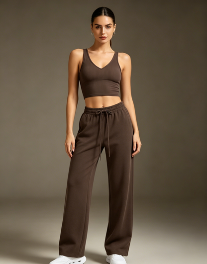 SINOPHANT Adjustable Wide Leg Sweatpants with Pockets