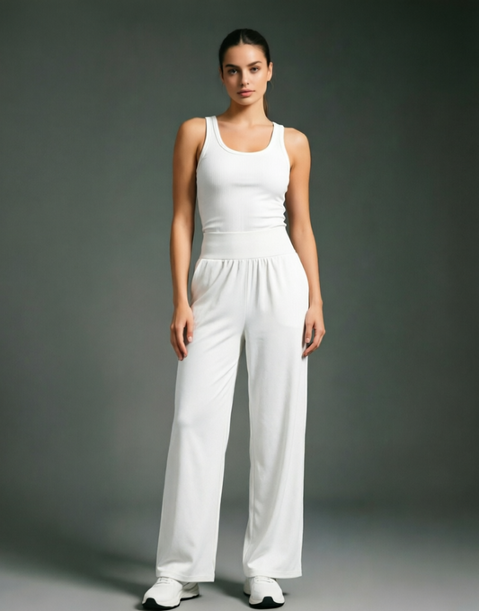 Wide leg yoga pants for women with Pockets High Waisted Sweatpants