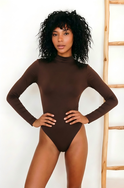 SINOPHANT Turtleneck Long Sleeve Bodysuit