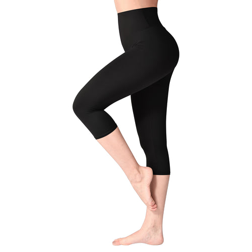 Sinopant High Waisted Slim Stretchy Cropped  Pants Black Yoga Plus Size Leggings For Women