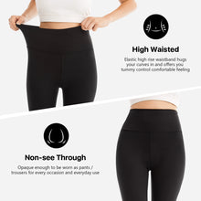 Carica l&#39;immagine nel visualizzatore di Gallery, Sinopant High Waisted Slim Stretchy Cropped  Pants Black Yoga Plus Size Leggings For Women
