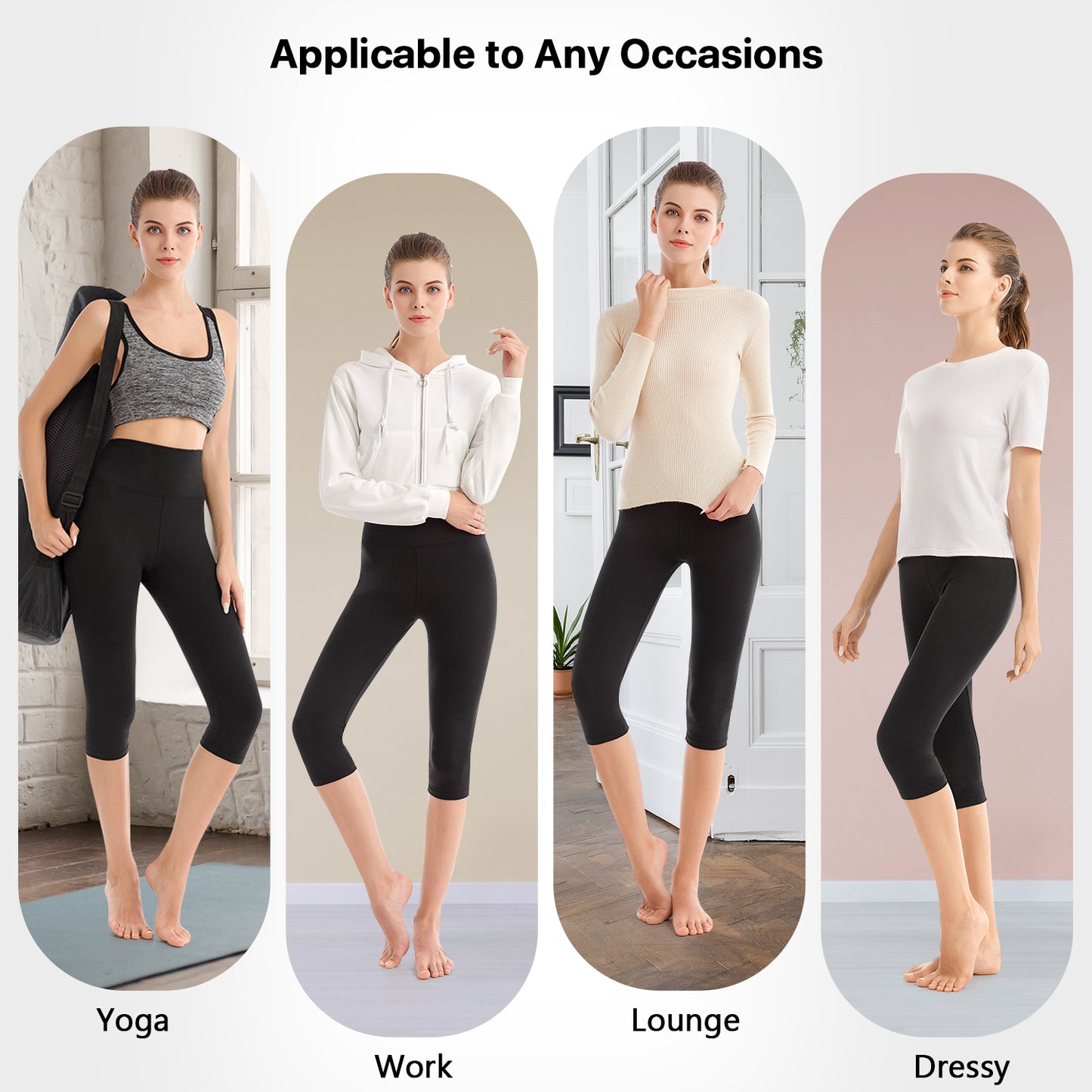 Sinopant High Waisted Slim Stretchy Cropped  Pants Black Yoga Plus Size Leggings For Women
