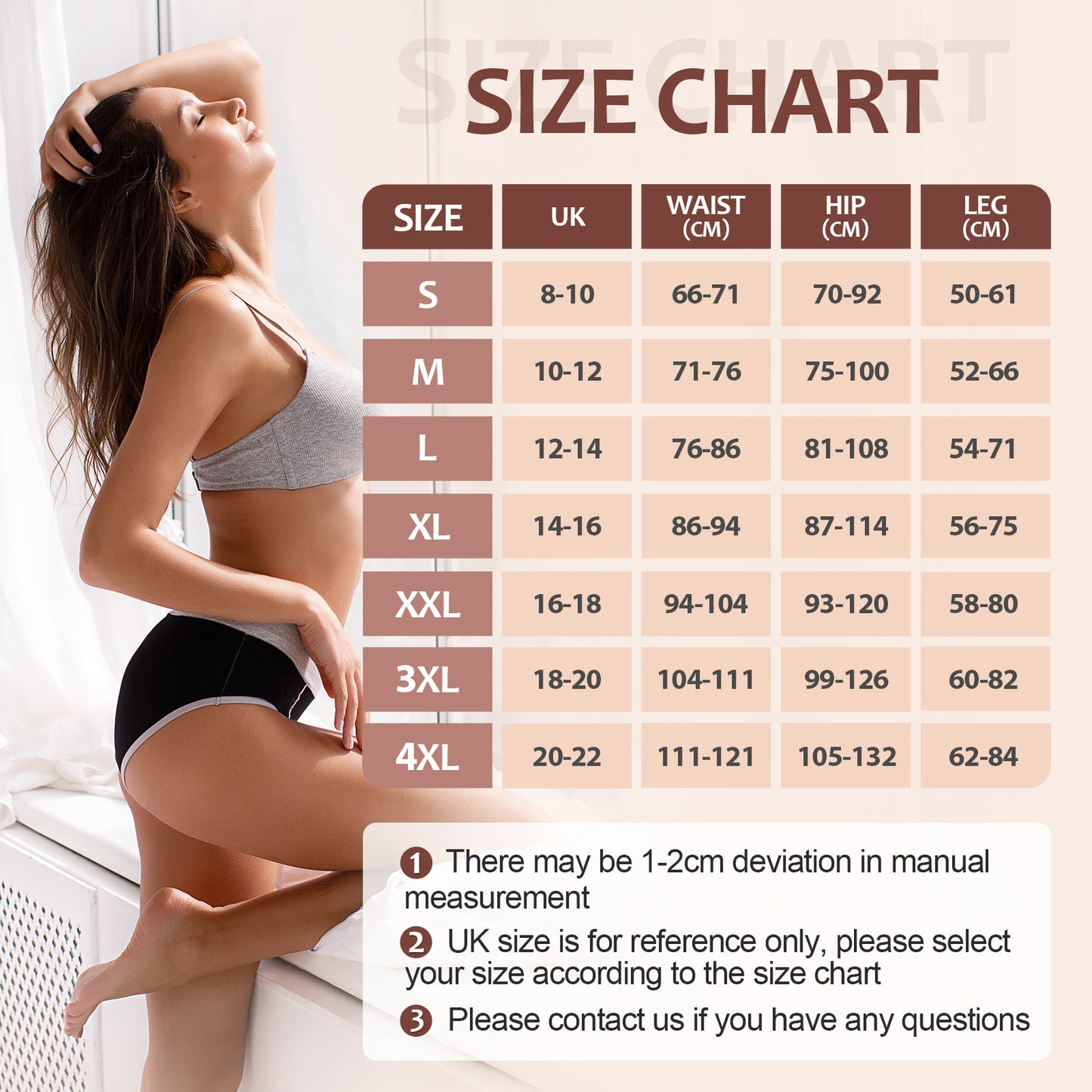 Sinopant High Waisted Cotton Underwear For Women Knickers