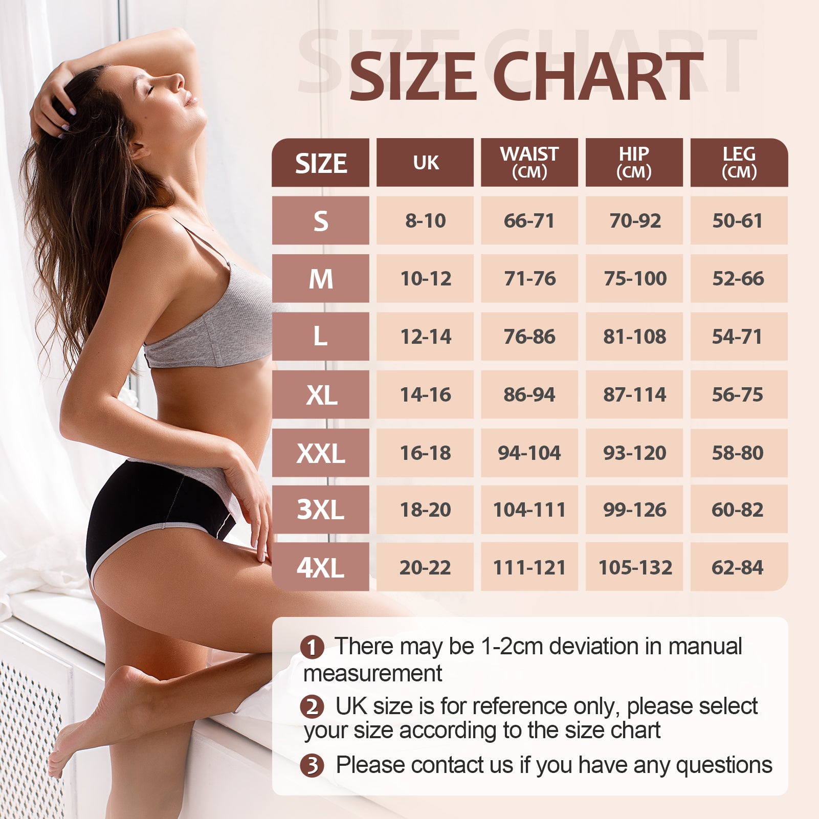 Sinophant Ladies Cotton Knickers High Waisted Knickers For Women, Full Back  Coverage Womens Underwear Multipack